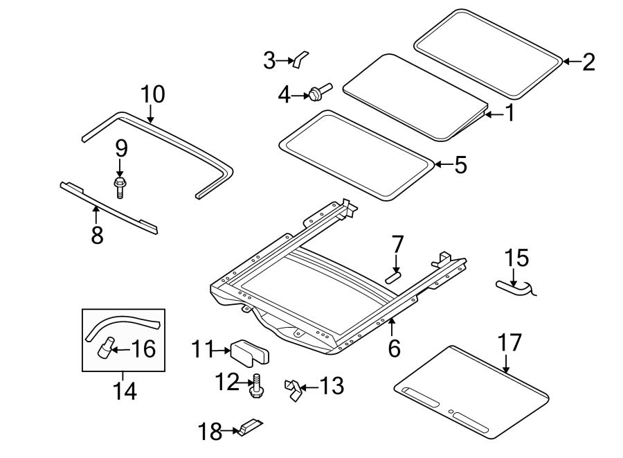 Diagram CAB. SUNROOF. for your 1996 Ford F-150   