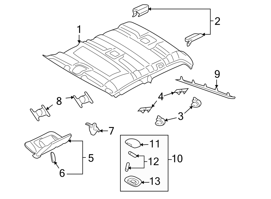 Diagram CAB. HEADLINER. for your Ford Explorer Sport Trac  