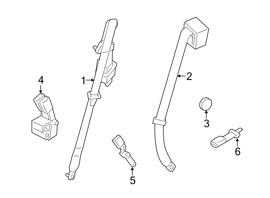 Diagram RESTRAINT SYSTEMS. REAR SEAT BELTS. for your 2013 Ford F-150  SVT Raptor Crew Cab Pickup Fleetside 