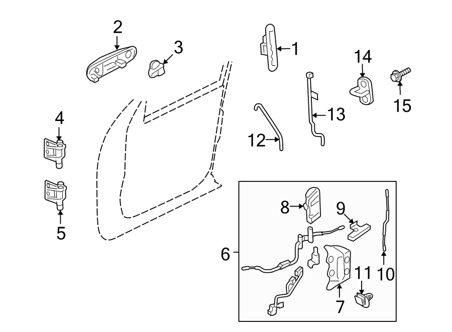 Diagram Front door. Lock & hardware. for your 2010 Ford F-150   