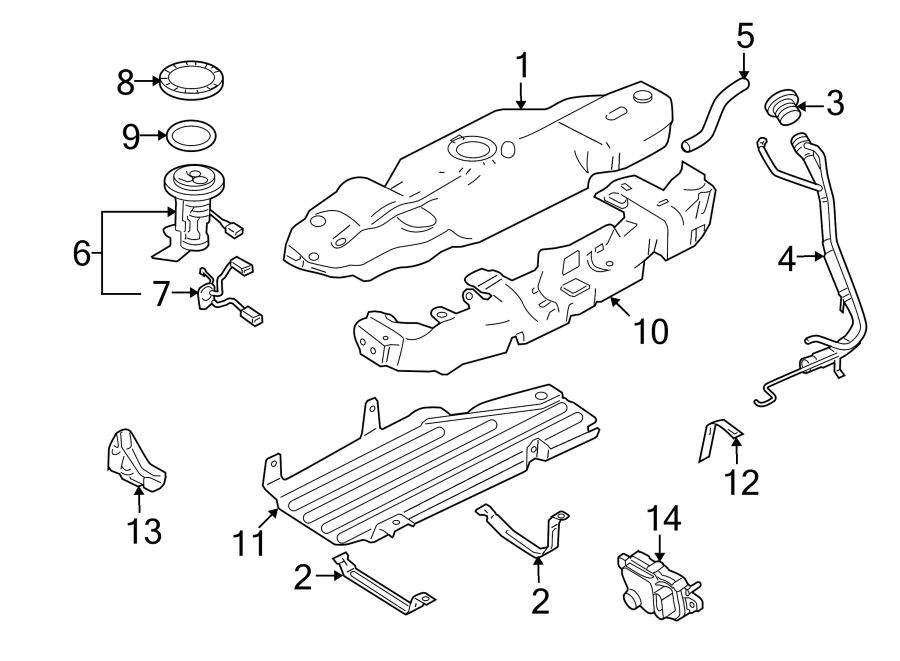 Diagram FUEL SYSTEM COMPONENTS. for your Ford Explorer Sport Trac  