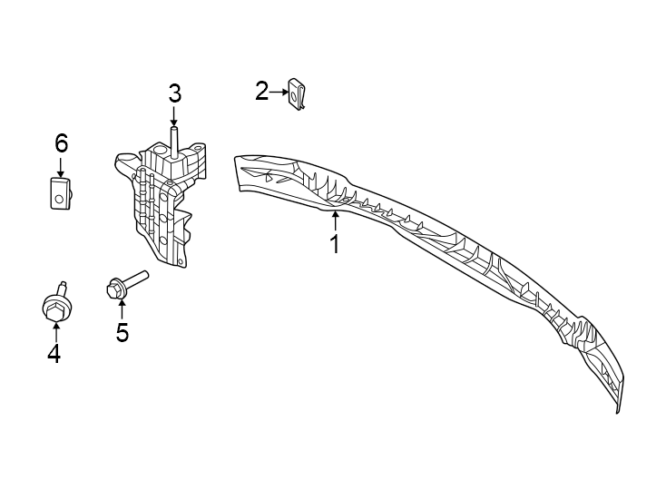 Diagram Front bumper. Bumper & components. for your 2023 Ford F-150 Lightning   