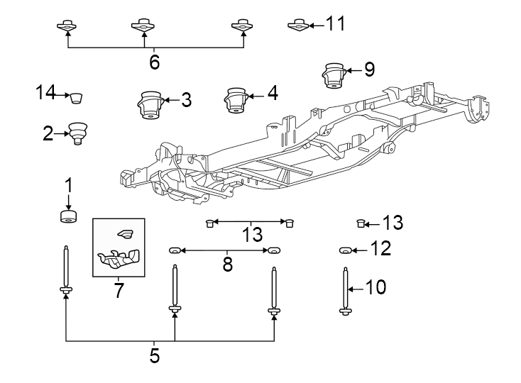 Diagram Frame. Body mounting. for your 2016 Ford F-150  Lariat Crew Cab Pickup Fleetside 