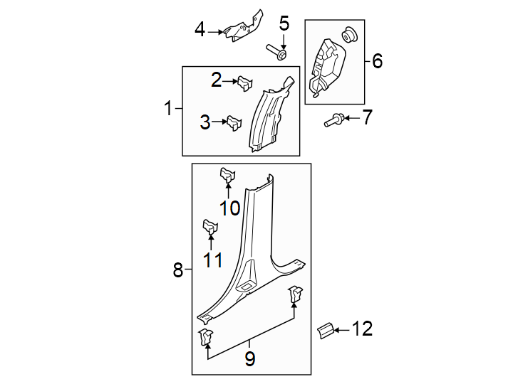 Diagram Cab. Interior trim. for your 2003 Ford F-150 5.4L Triton V8 CNG M/T RWD XLT Crew Cab Pickup Stepside 