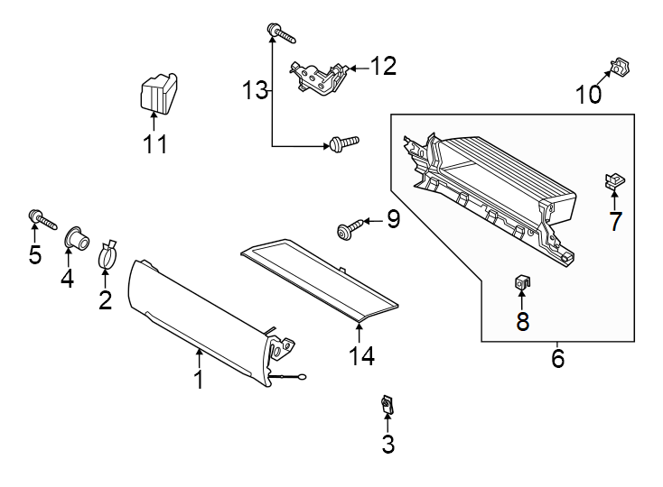 Diagram Instrument panel. Glove box. for your 2022 Ford F-150 Lightning   