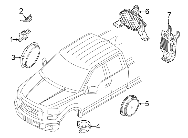 Diagram Instrument panel. Sound system. for your Ford F-150 Lightning  