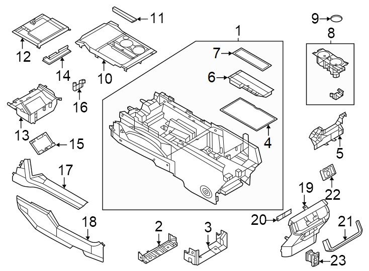 Diagram Front console. for your Ford Escape  