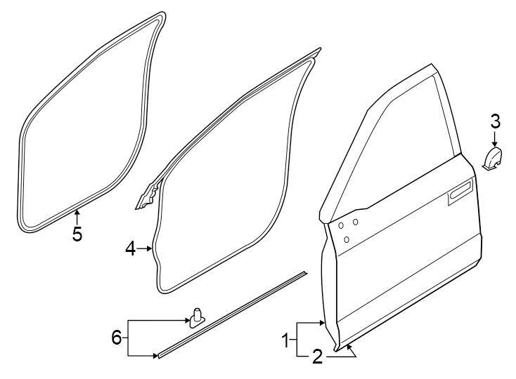 Diagram Front door. Door & components. for your 2020 Ford F-150   