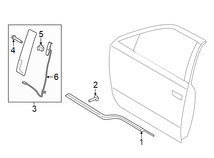 Diagram Front door. Exterior trim. for your 2004 Ford F-150   