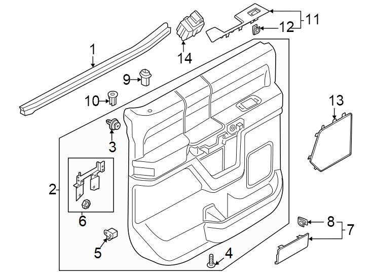 Diagram Rear door. Interior trim. for your 1993 Ford Bronco   