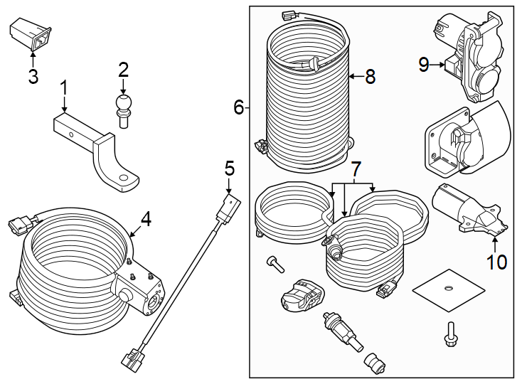 Diagram Rear bumper. Trailer hitch components. for your 2001 Ford F-150   