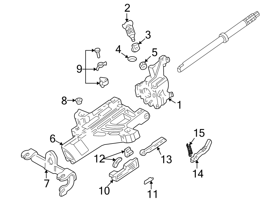 Diagram STEERING COLUMN. HOUSING & COMPONENTS. for your Ford