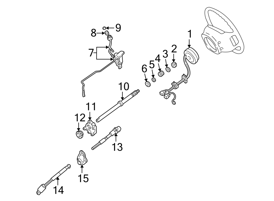 Diagram STEERING COLUMN. SHAFT & INTERNAL COMPONENTS. for your 2003 Ford F-150 4.6L Triton (Romeo) V8 A/T RWD King Ranch Extended Cab Pickup Fleetside 