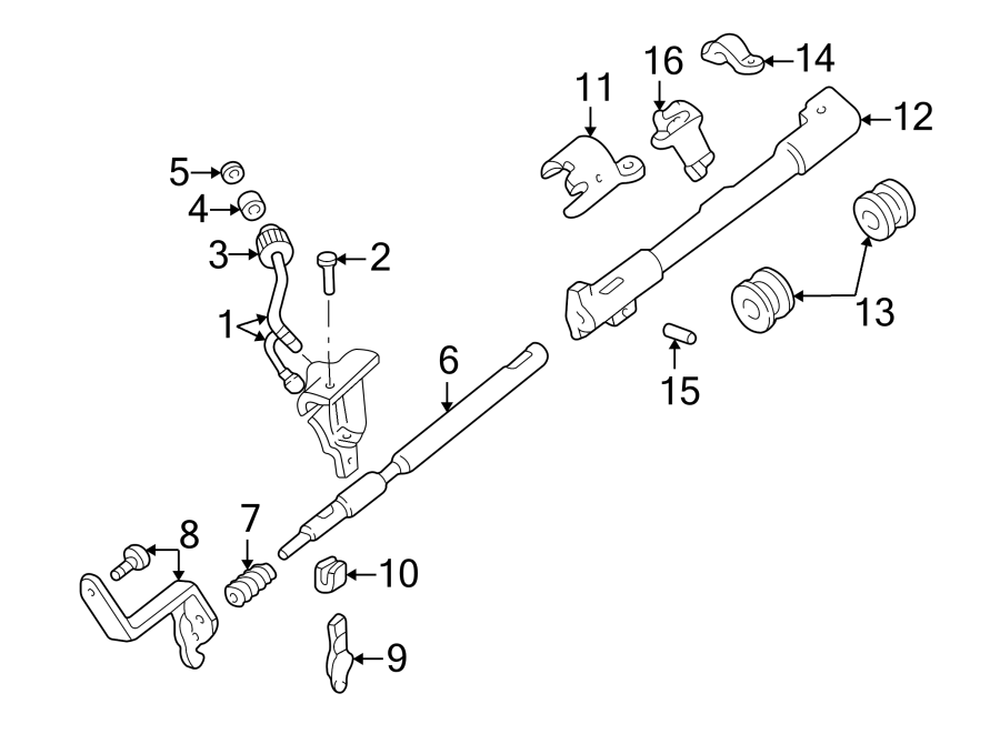 Diagram STEERING COLUMN. HOUSING & COMPONENTS. for your 1992 Ford Ranger   