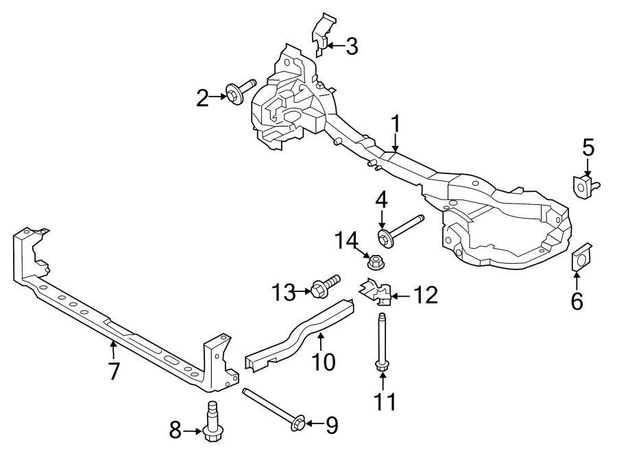 Diagram RADIATOR SUPPORT. for your 2019 Ford Police Interceptor Utility   