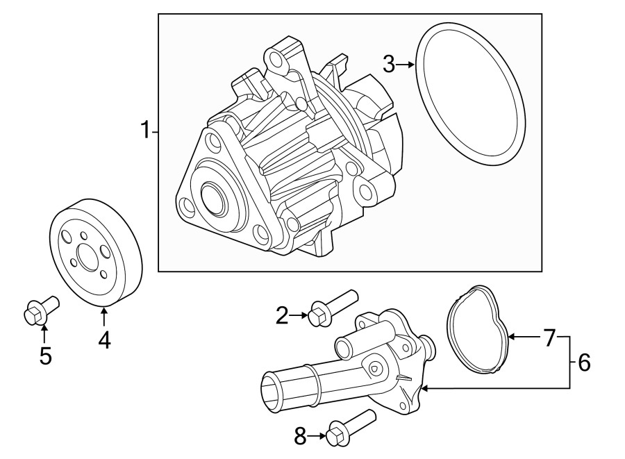 Diagram WATER PUMP. for your 2007 Lincoln MKZ   