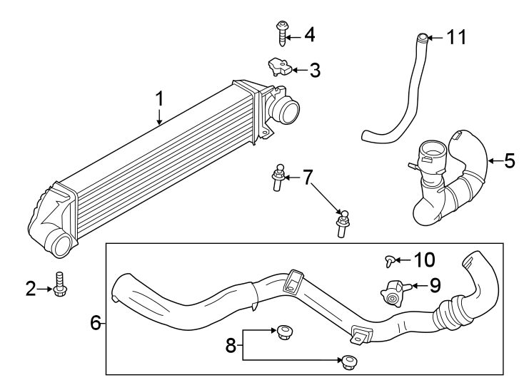 Diagram INTERCOOLER. for your 2016 Lincoln MKX 2.7L EcoBoost V6 A/T FWD Reserve Sport Utility 