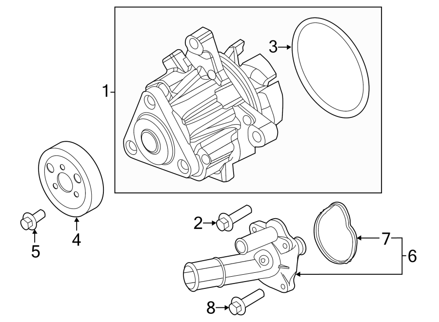 Diagram WATER PUMP. for your 2007 Lincoln MKZ   