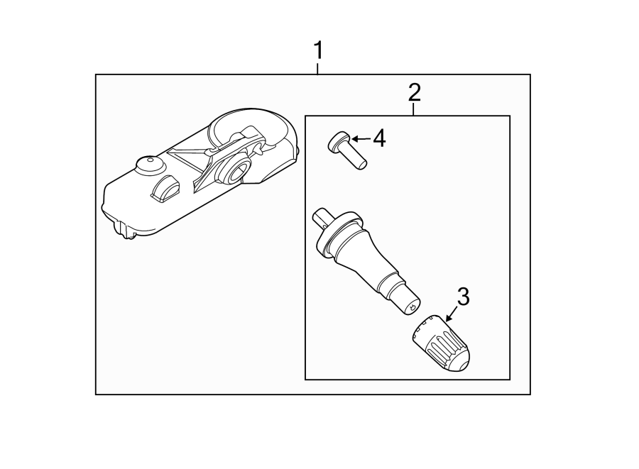 Diagram TIRE PRESSURE MONITOR COMPONENTS. for your Ford Transit Connect  