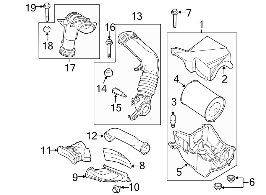 Diagram ENGINE / TRANSAXLE. AIR INTAKE. for your 2017 Ford F-150   