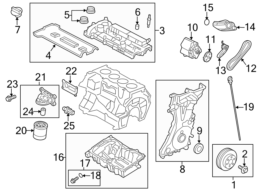 Diagram ENGINE / TRANSAXLE. ENGINE PARTS. for your 2017 Lincoln MKC   