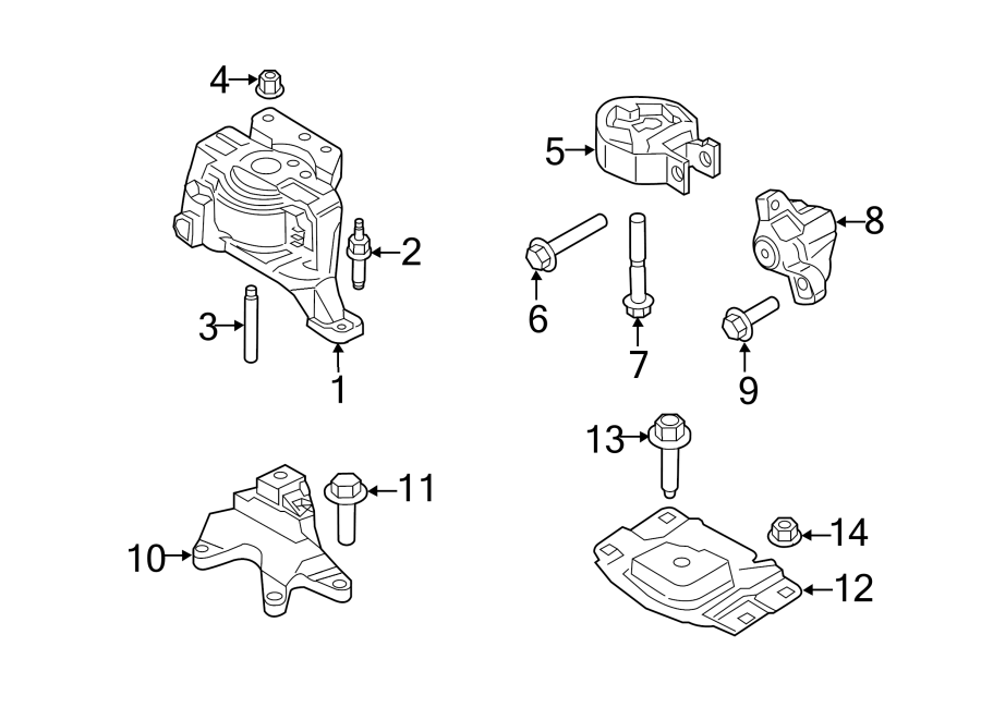 Diagram ENGINE / TRANSAXLE. ENGINE & TRANS MOUNTING. for your Ford Bronco Sport  