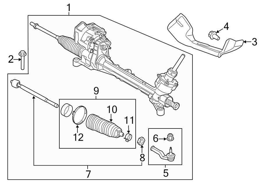 Diagram STEERING GEAR & LINKAGE. for your 2018 Ford F-150 2.7L EcoBoost V6 A/T 4WD XL Crew Cab Pickup Fleetside 