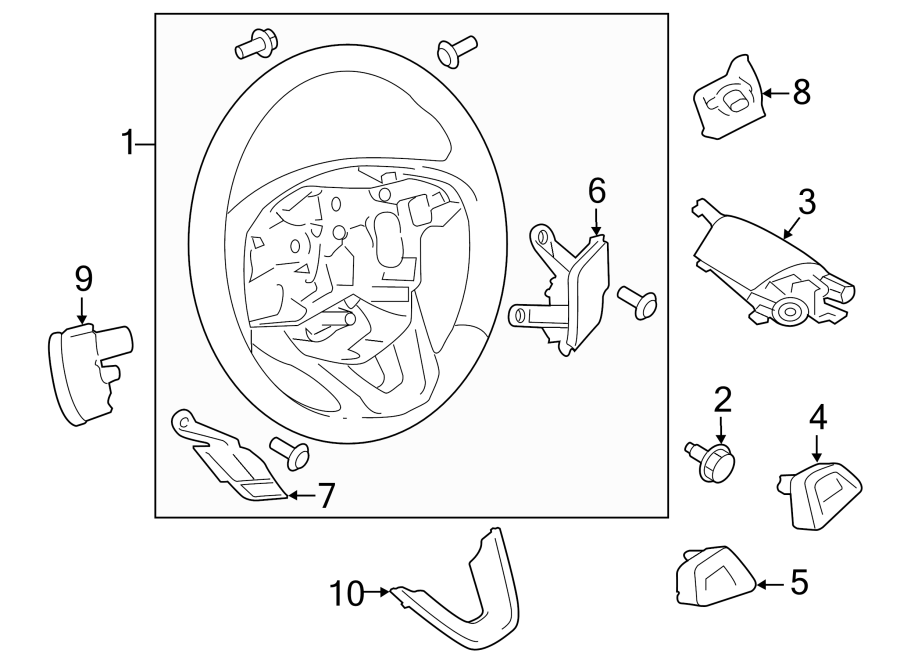 Diagram STEERING WHEEL & TRIM. for your 2012 Lincoln MKZ   