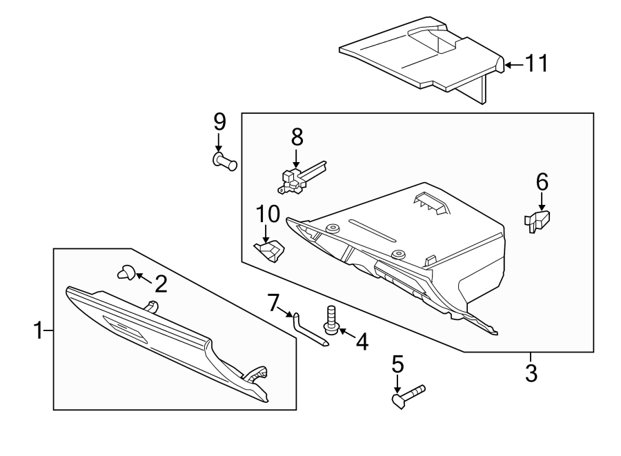 Diagram INSTRUMENT PANEL. GLOVE BOX. for your 2016 Ford F-150 2.7L EcoBoost V6 A/T 4WD XL Standard Cab Pickup Fleetside 