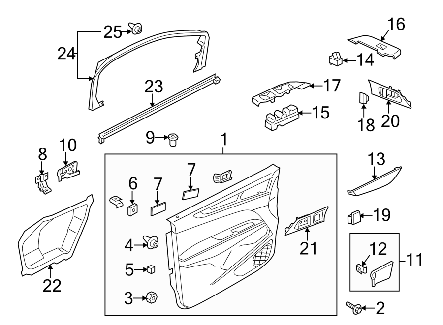 Diagram FRONT DOOR. INTERIOR TRIM. for your Lincoln MKC  