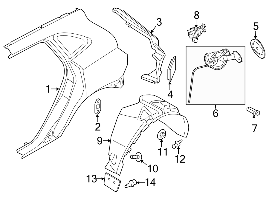 QUARTER PANEL & COMPONENTS. Diagram