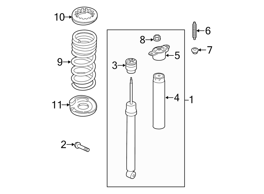 Diagram REAR SUSPENSION. SHOCKS & COMPONENTS. for your 2014 Lincoln MKZ   