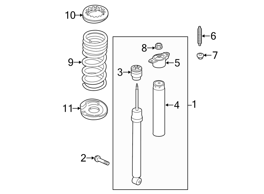 Diagram REAR SUSPENSION. SHOCKS & COMPONENTS. for your 2012 Ford Escape   