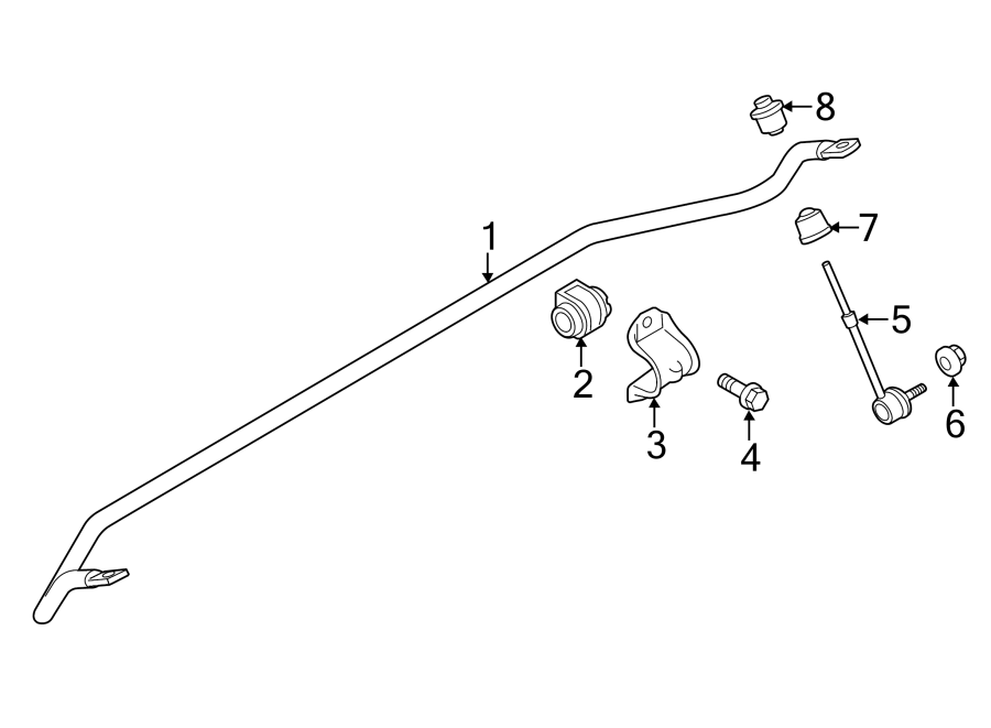 Diagram REAR SUSPENSION. STABILIZER BAR & COMPONENTS. for your 2004 Ford F-550 Super Duty   