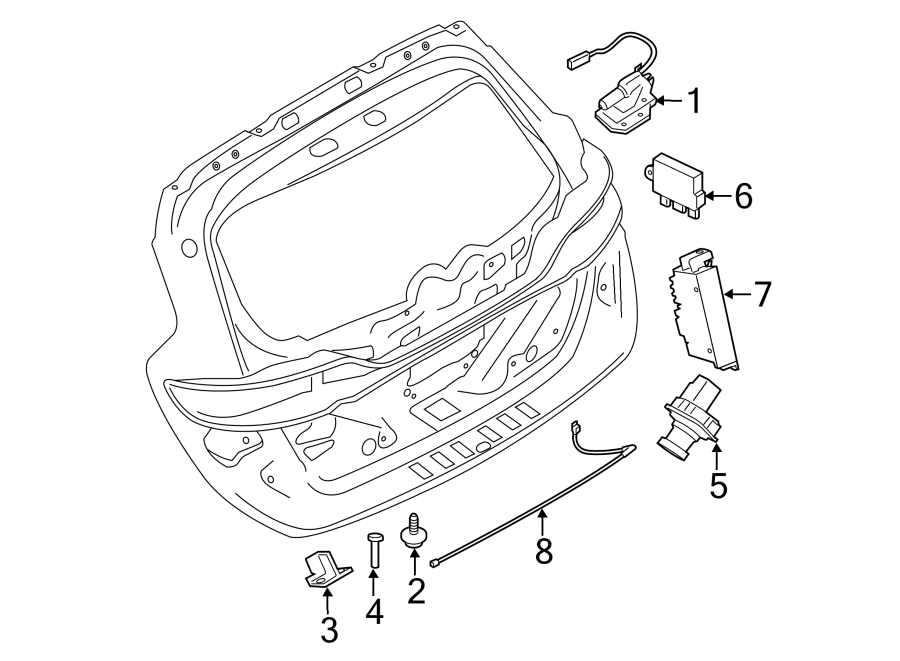 Diagram LOCK & HARDWARE. for your 2019 Ford F-150 2.7L EcoBoost V6 A/T RWD Lariat Crew Cab Pickup Fleetside 