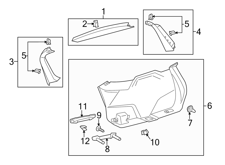 Diagram INTERIOR TRIM. for your 2018 Lincoln MKZ Black Label Sedan  