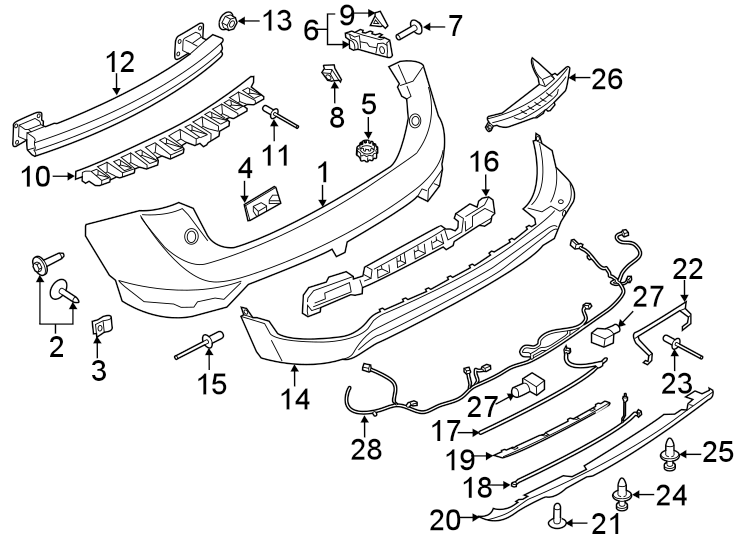 REAR BUMPER. BUMPER & COMPONENTS. Diagram