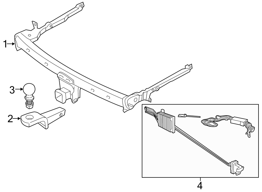 Diagram REAR BUMPER. TRAILER HITCH COMPONENTS. for your 2009 Ford F-150  XLT Extended Cab Pickup Stepside 