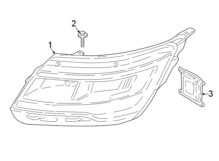 Diagram Front lamps. Headlamp components. for your 2019 Lincoln MKZ Hybrid Sedan  