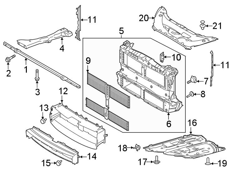 Diagram RADIATOR SUPPORT. for your 2009 Lincoln MKZ   