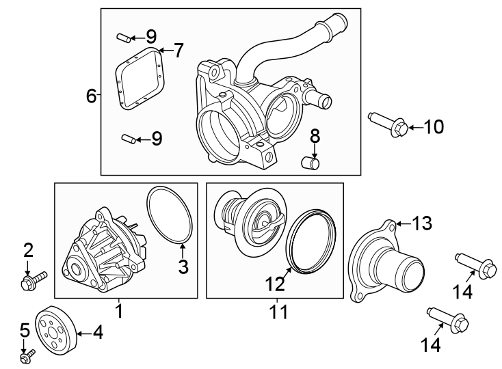 Diagram WATER PUMP. for your Ford Escape  