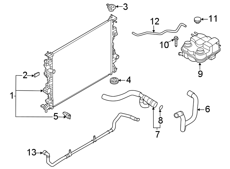 Diagram Radiator & components. for your 1998 Ford Explorer   