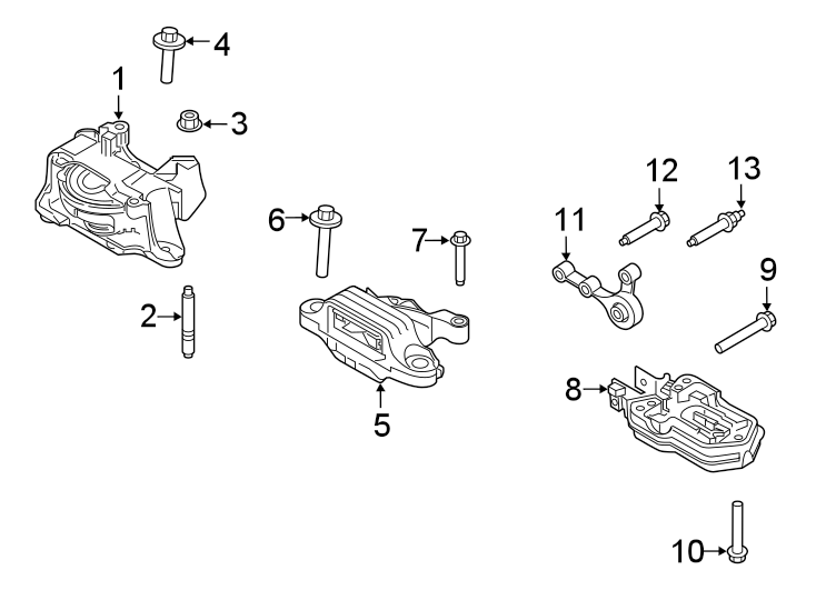 Diagram ENGINE / TRANSAXLE. ENGINE & TRANS MOUNTING. for your 2019 Ford Escape   