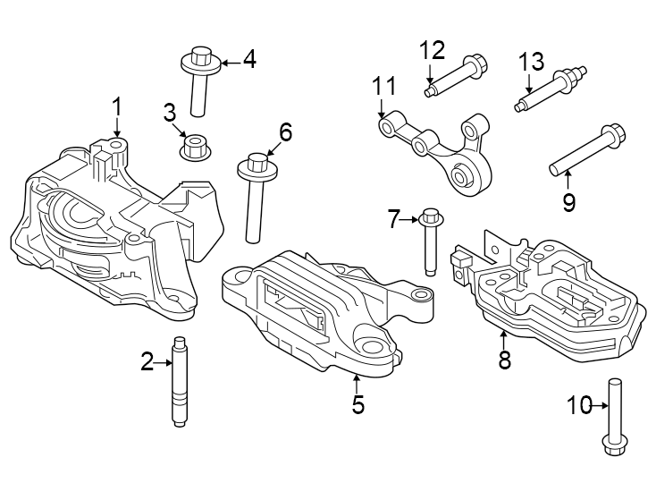 Diagram Engine / transaxle. Engine & TRANS mounting. for your 2019 Ford Escape   