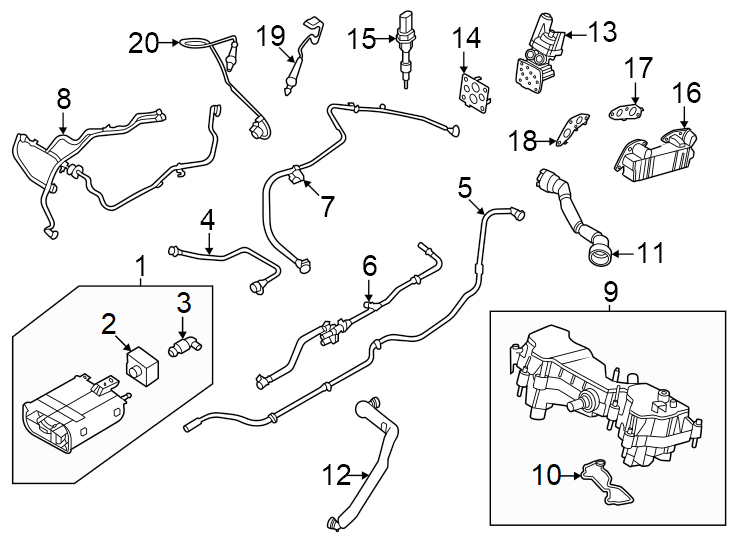 Diagram 2. 0 liter. 2023-25. Lower. Upper. for your 2007 Ford Fusion   