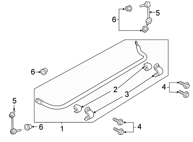 Diagram REAR SUSPENSION. STABILIZER BAR & COMPONENTS. for your 1998 Ford F-150  Base Standard Cab Pickup Fleetside 