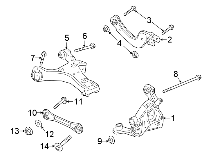 Diagram REAR SUSPENSION. SUSPENSION COMPONENTS. for your 2008 Lincoln MKZ   