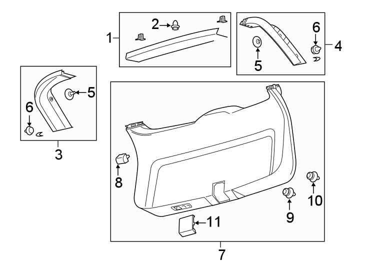 Diagram LIFT GATE. INTERIOR TRIM. for your 2016 Ford Transit Connect 2.5L Duratec CNG A/T XLT Mini Cargo Van 