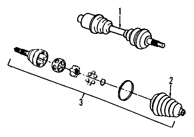 Diagram DRIVE AXLES. AXLE SHAFTS & JOINTS. for your 2004 GMC Sierra 2500 HD 8.1L Vortec V8 M/T 4WD SLE Standard Cab Pickup Fleetside 