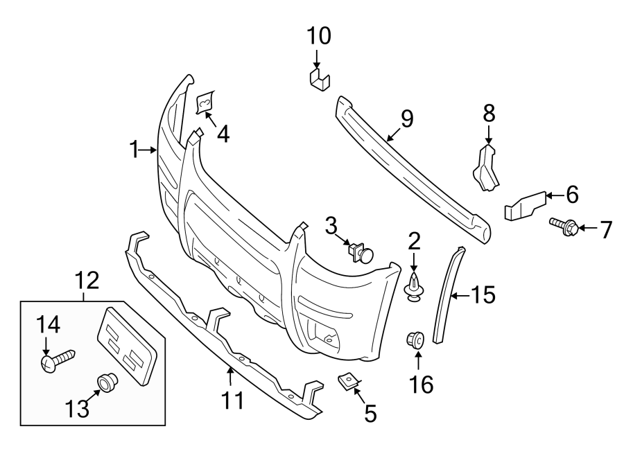 Diagram FRONT BUMPER. BUMPER & COMPONENTS. for your 2015 Lincoln MKZ Black Label Sedan 3.7L Duratec V6 A/T AWD 